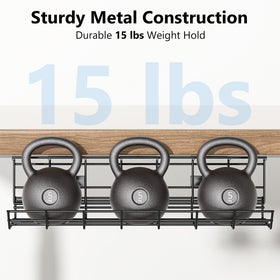 Delamu under-desk cable management tray side view shows slim design