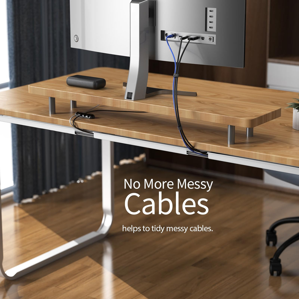 Versatile installation under desk, corner, or desktop using Delamu.