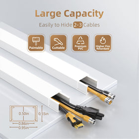 Delamu wall cable cover neatly hides 2-3 wires along a wall channel