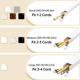 Delamu white cable organizer for TV wires keeps space neat