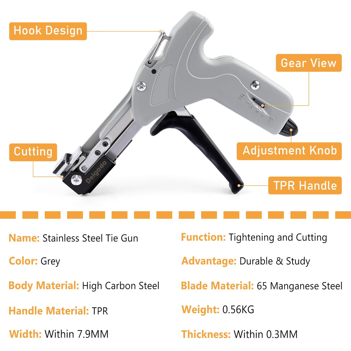 Delgada 200mm stainless steel ties ready for heavy-duty use