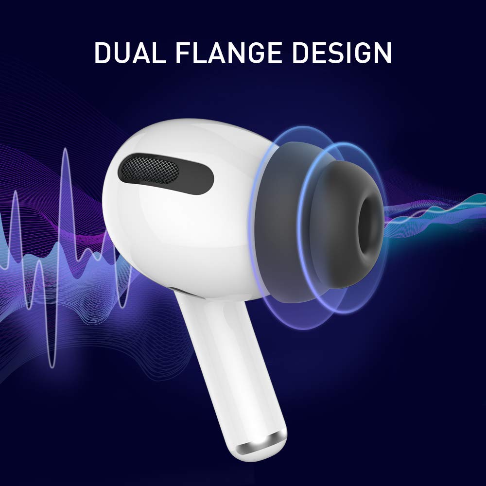 Delidigi double flange silicone tips improve noise isolation for AirPods Pro