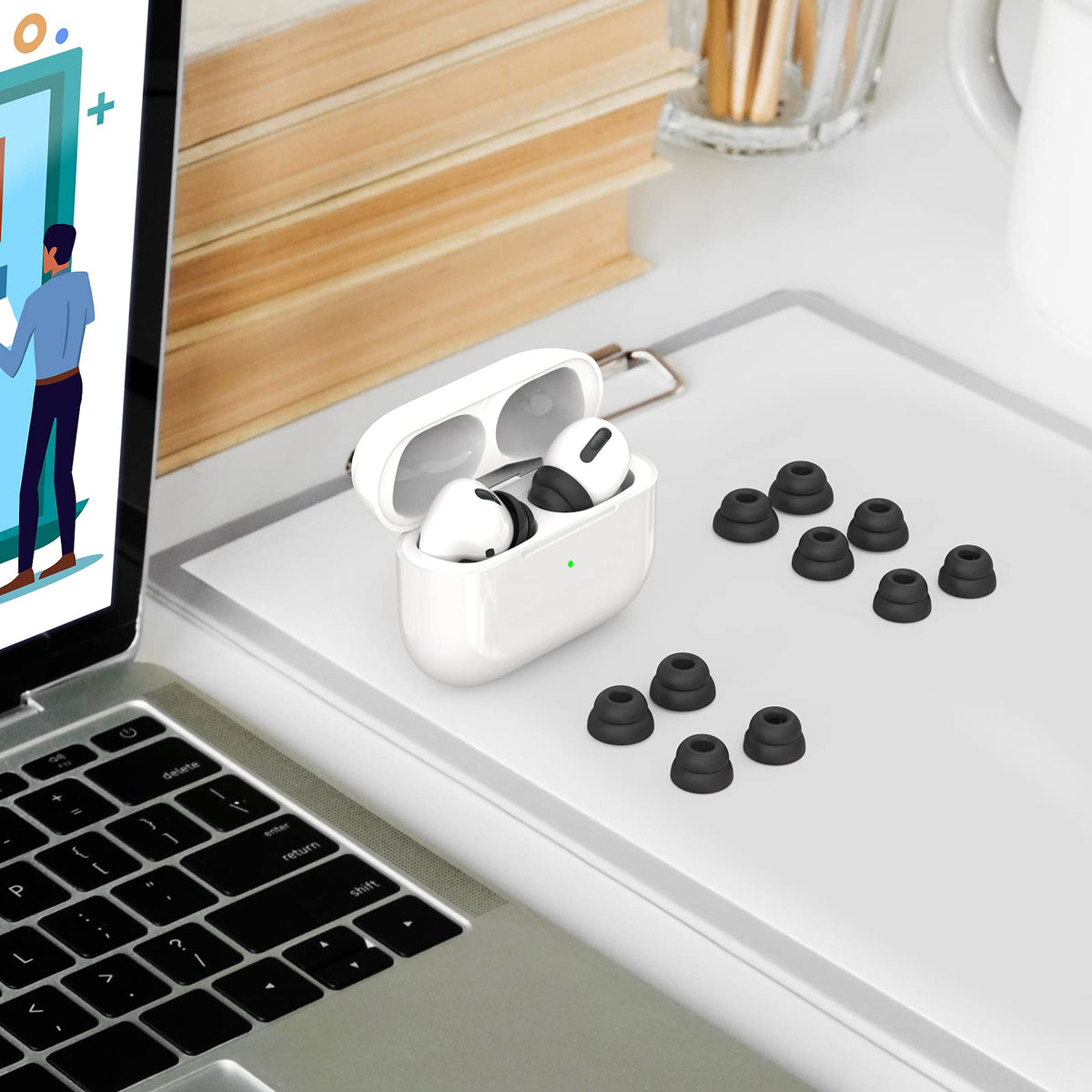 Delidigi size medium silicone tips for AirPods Pro comfortable fit