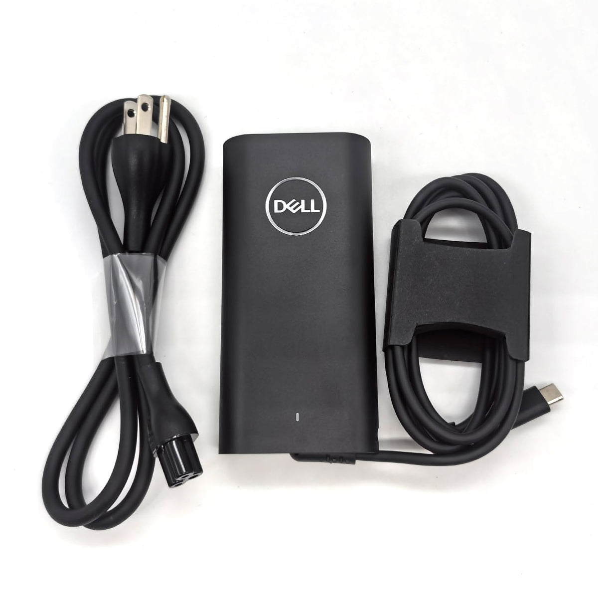 Dell 100W USB-C GAN charger front view, fast charging for XPS 14 9440.