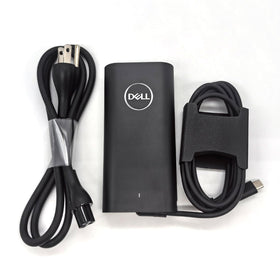 Dell 100W USB-C GAN charger front view, fast charging for XPS 14 9440.
