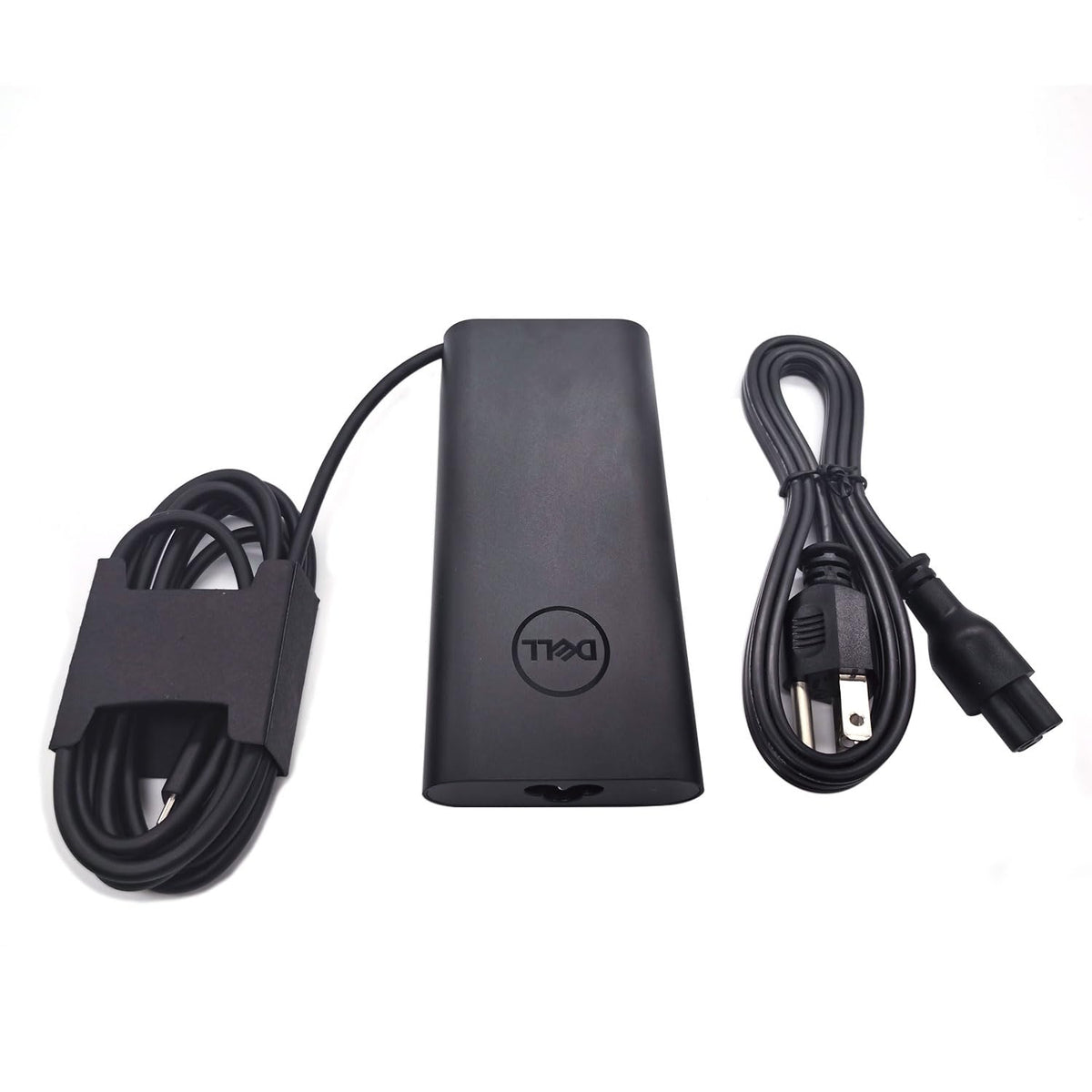 Dell 130W USB-C adapter with cord included, three-foot cable for flexible placement.