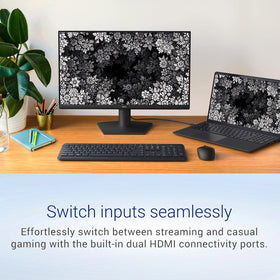Dell 24-inch monitor with dual HDMI ports for easy device switching.