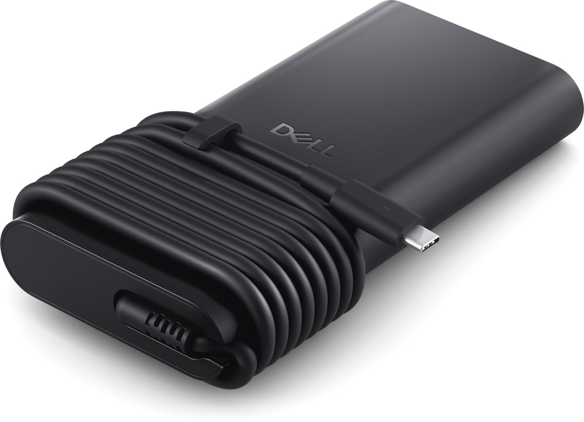 Dell 280W USB-C GaN adapter ports view shows versatile power delivery for multiple devices