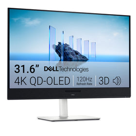Dell S3225QC front view highlights 31.6-inch 4K QD-OLED for vibrant, immersive visuals.