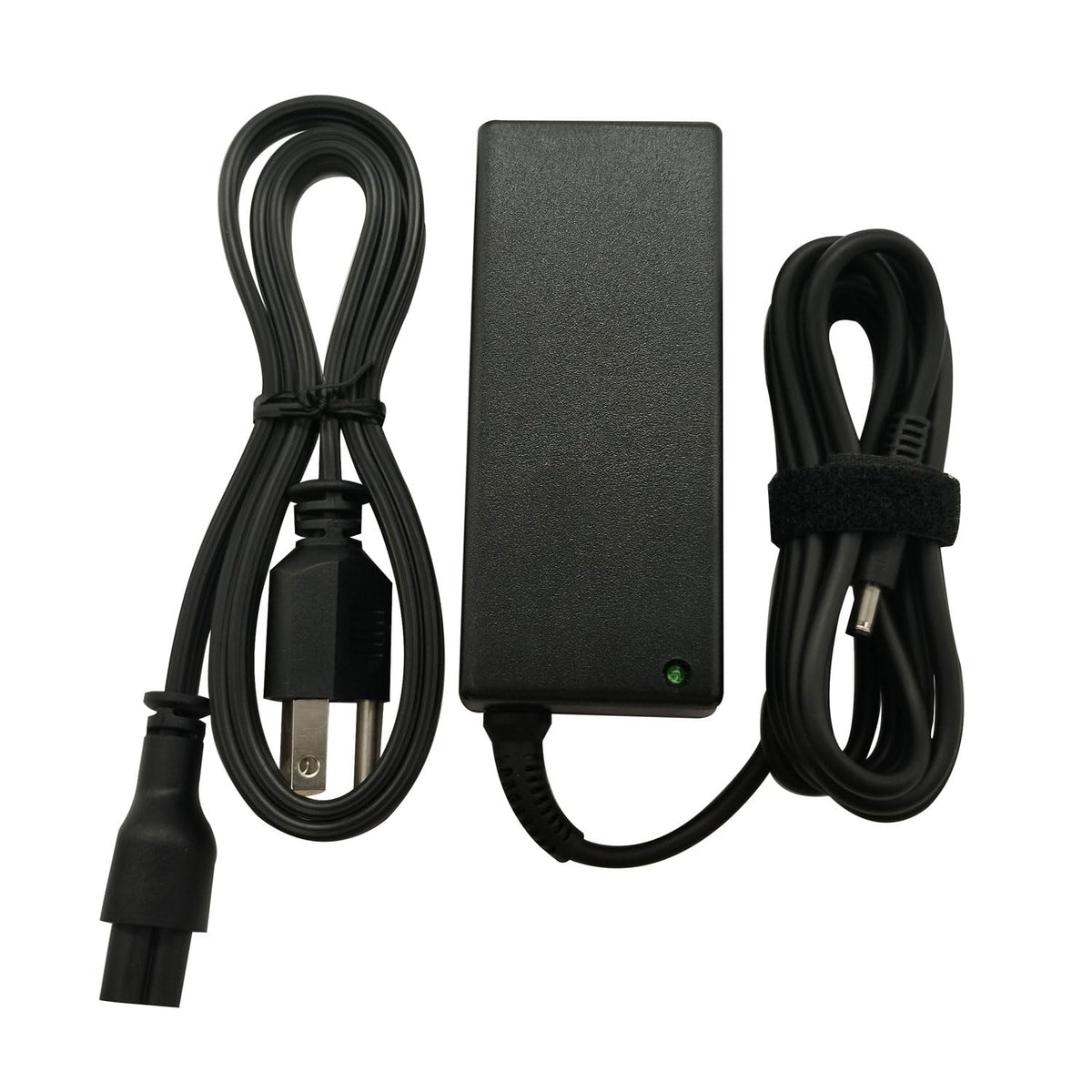 Rear view of the Dell 65W charger with 4.5mm tip showing compact design