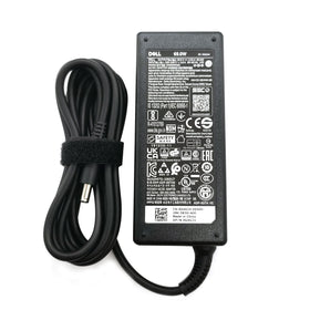 Side angle of the Dell 65W charger highlighting portability for travel