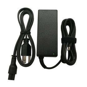 Dell 65W charger front view showcases a compact, travel-friendly design.