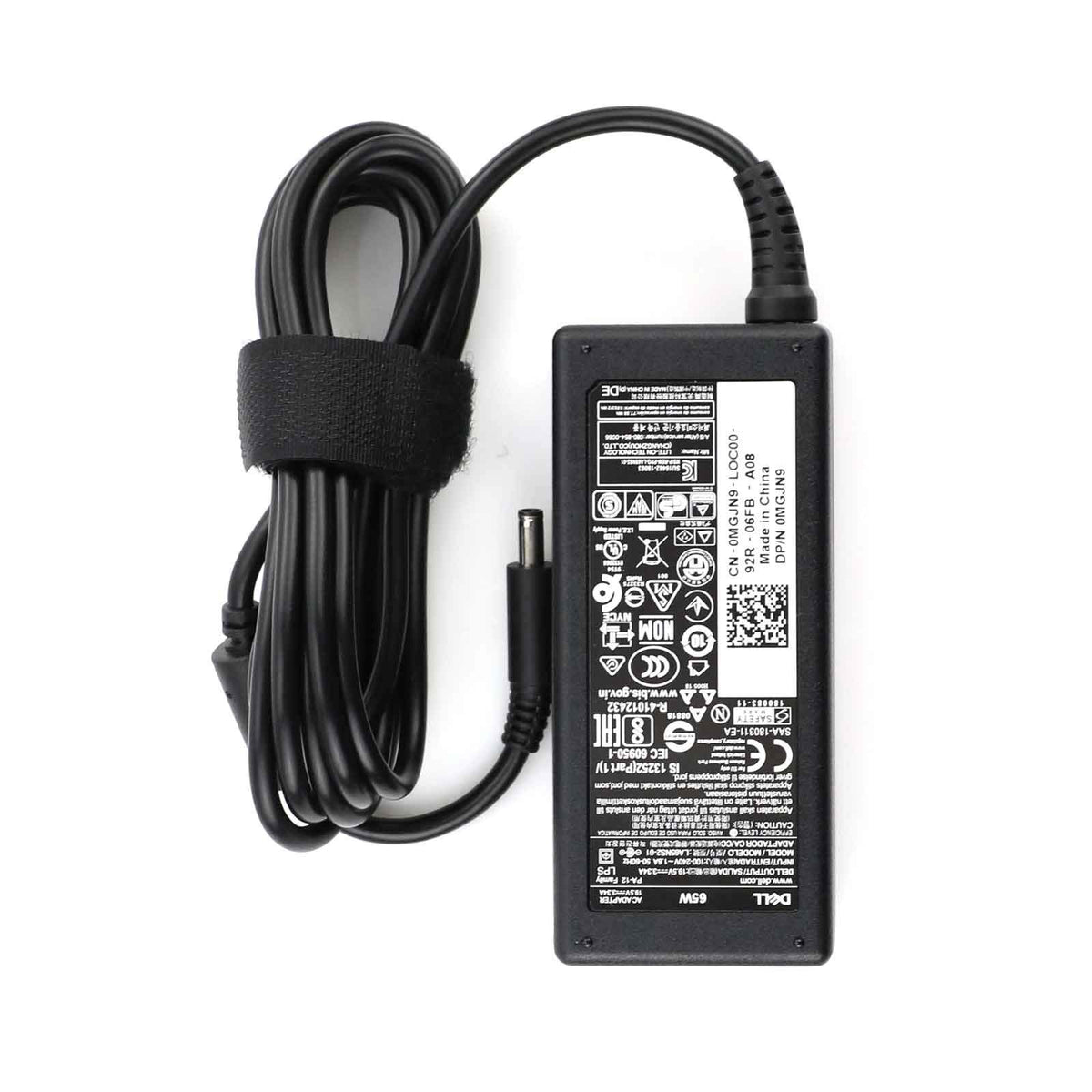 Dell 65W slim charger side view showing compact profile