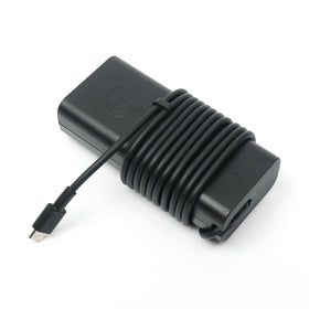 Dell 65W USB-C Charger side view, compact for travel and easy packing.