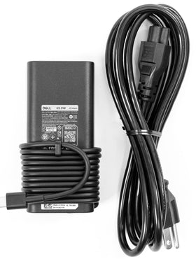 Dell charger USB-C tip highlighting versatile 5V-20V output for multiple devices.