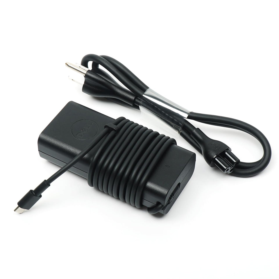 Dell 65W USB-C charger front view for Latitude 7400, ideal travel companion