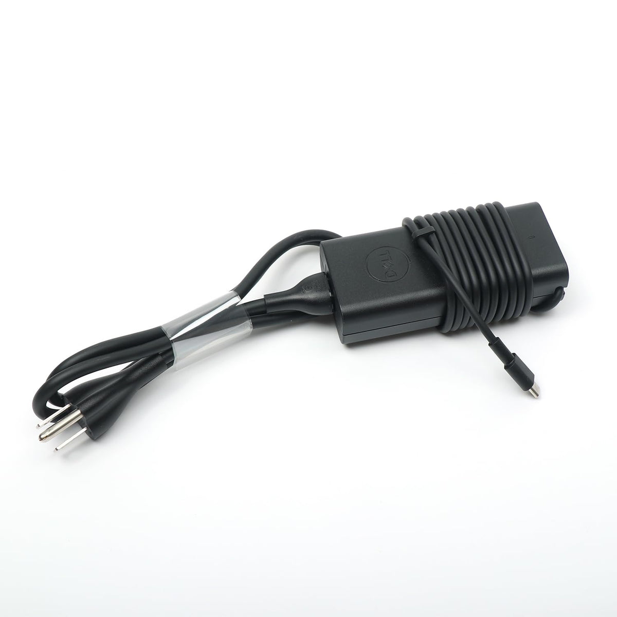 Dell 65W USB-C charger ports close-up highlights compatibility with multiple Latitude models