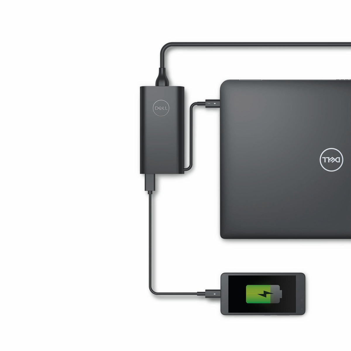 Dell adapter DC connector with LED ring indicating power connection status