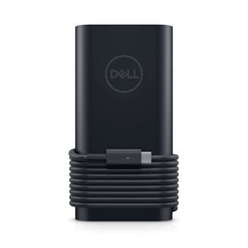 Dell 90W adapter front view showing compact design and port for easy packing