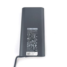 Dell adapter safety label detail highlighting built-in protection features