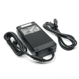 Dell AC adapter back view highlighting 19.5V output for Alienware devices