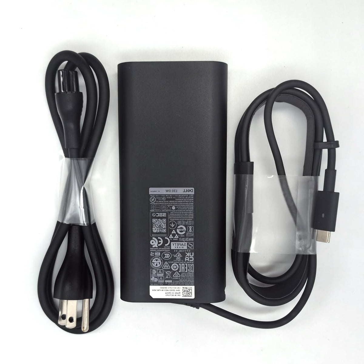Dell adapter texture and finish illustrating robust build quality