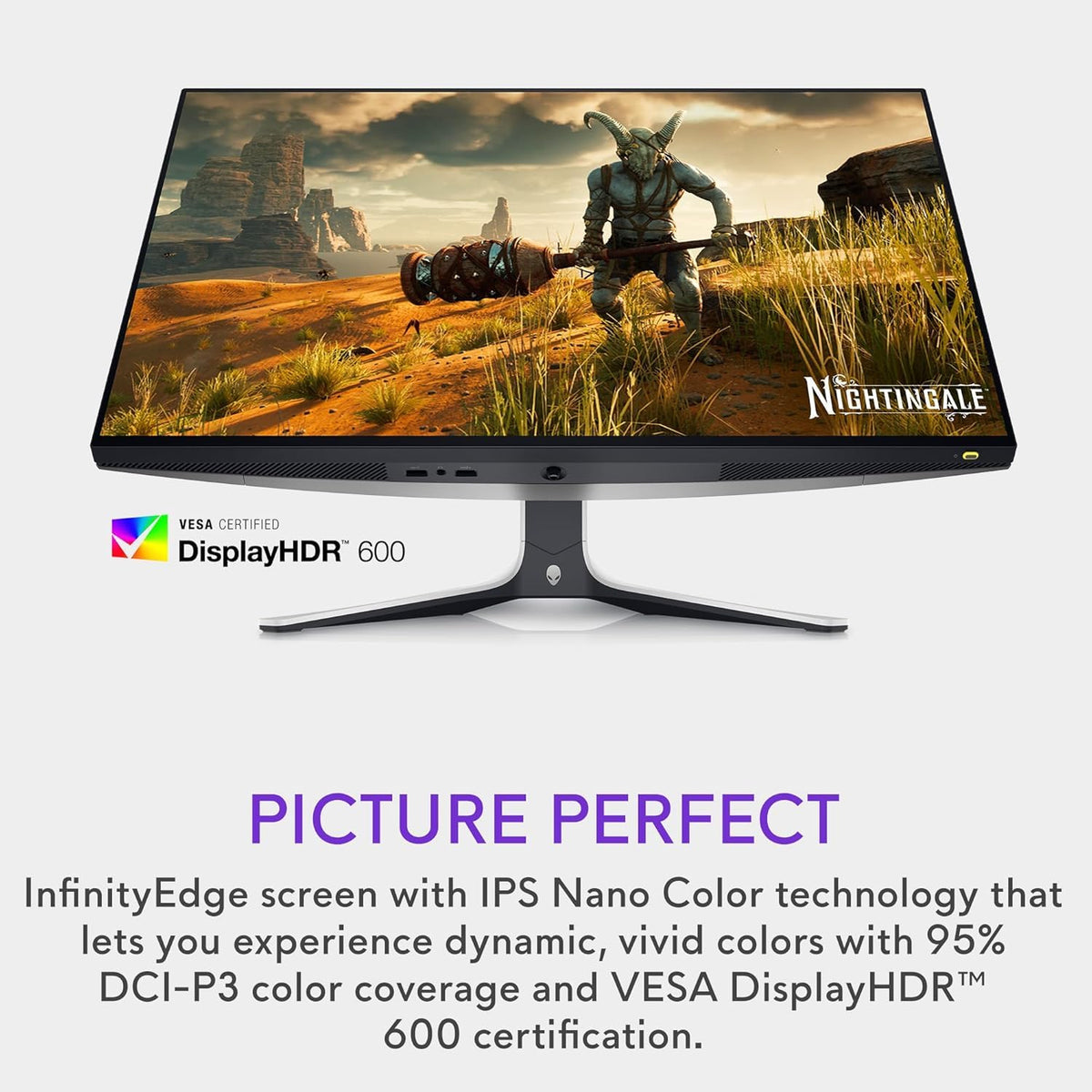 Dell Alienware 27 monitor AlienFX RGB rear lighting ready to personalize ambiance