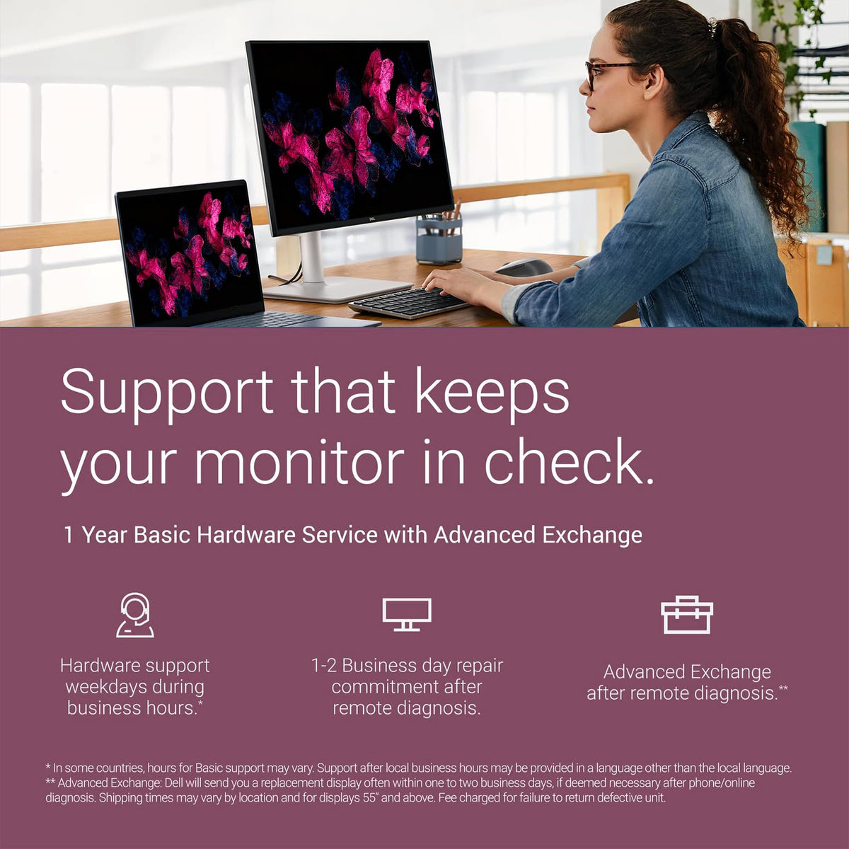 Dell screen with cable lock slot for added security in shared spaces