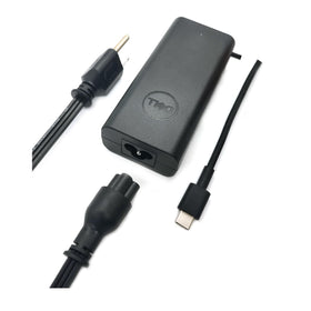 Dell charger 65W USB-C front view for travel-ready powering