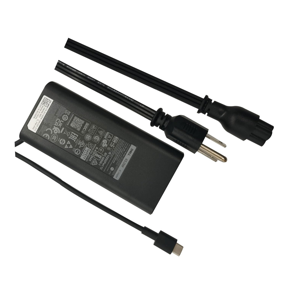 Dell charger 65W USB-C power cord length suitable for desk and travel