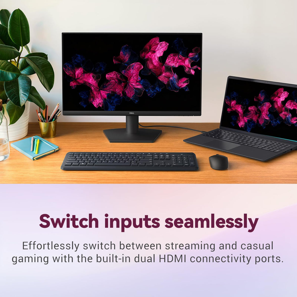 Dell compact design fits small desks and home offices