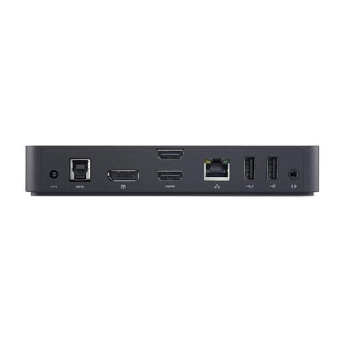 Dell D3100 HDMI and DisplayPort outputs support three external displays for complex workflows.