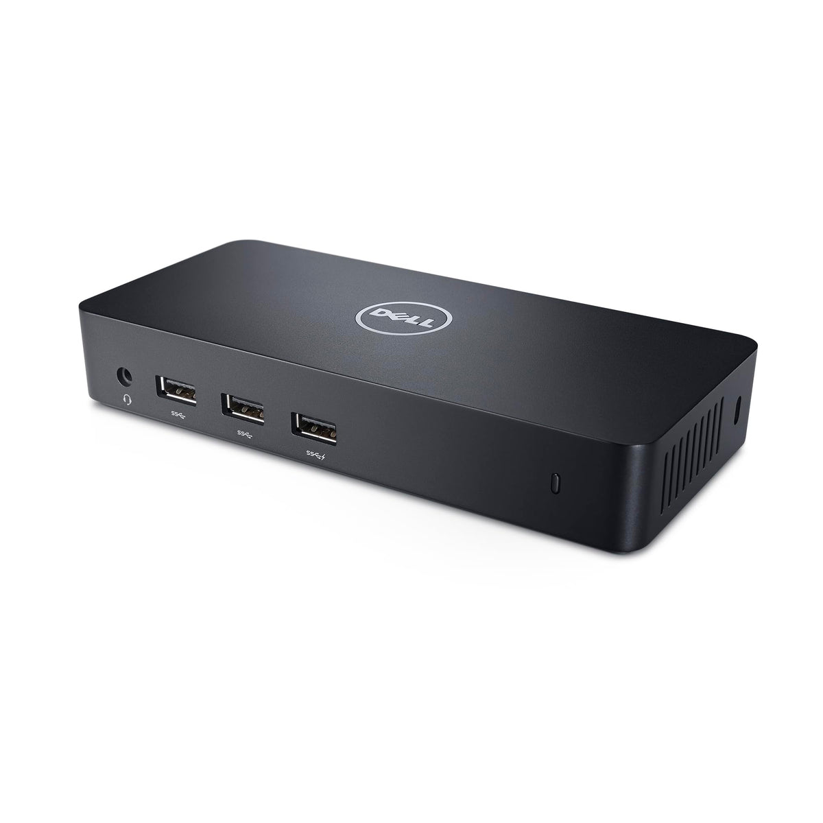 Dell D3100 triple-display front view demonstrates expanded workspace
