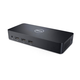 Dell D3100 triple-display front view demonstrates expanded workspace