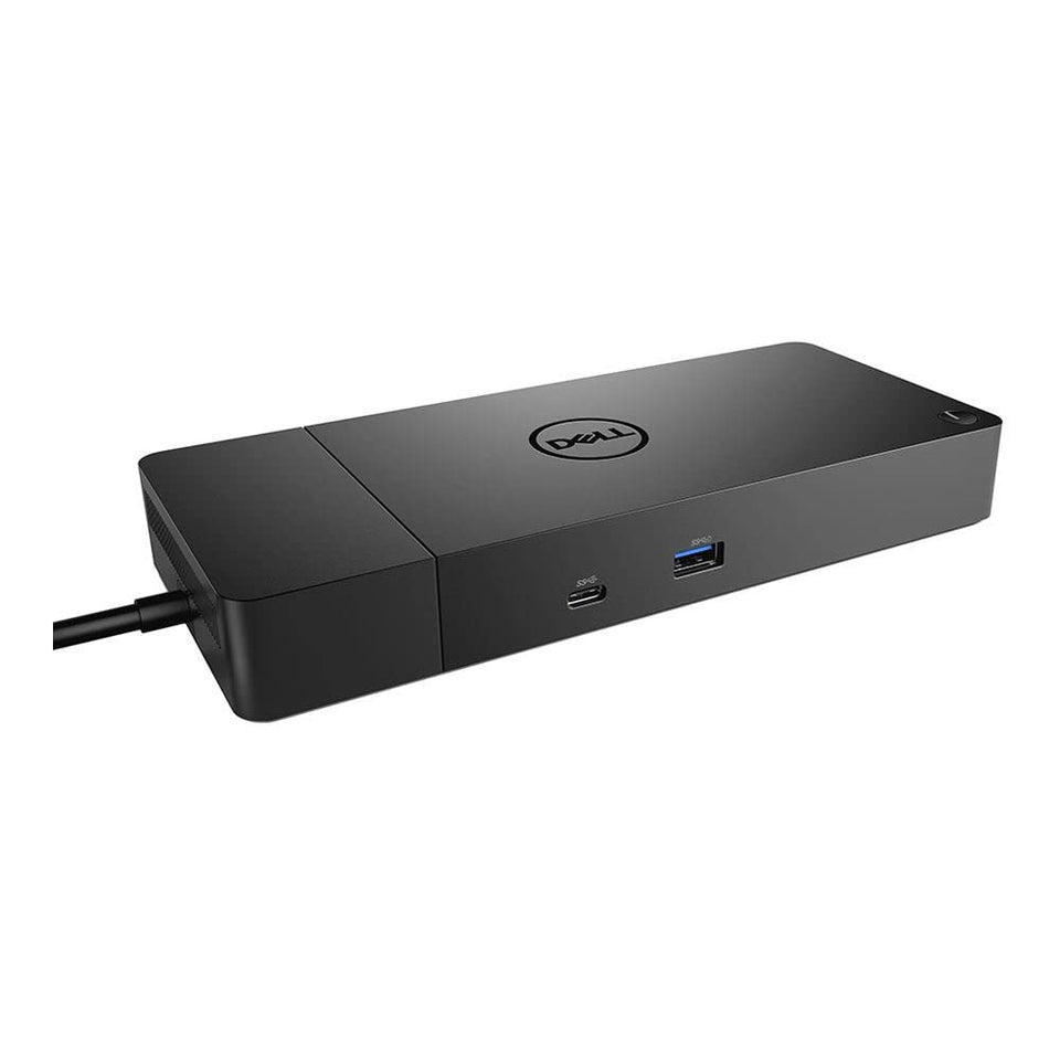 Dell WD19S dock showing USB-C, HDMI, DisplayPort and Ethernet ports for flexible workspace.