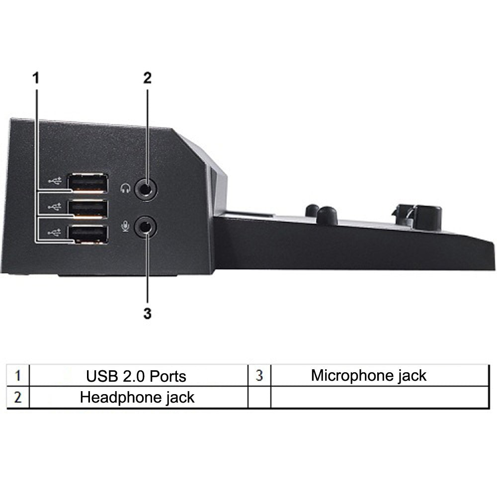 Dell e-port plus security slot and lock showing theft-deterrent feature