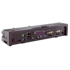 Dell e-port plus with laptop docked for tidy workstation setup