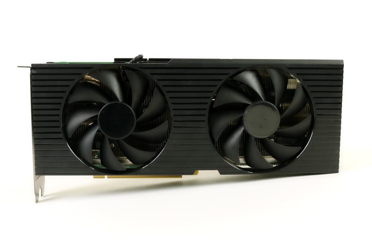Dell RTX 3080 gaming graphics card top view showing cooling and branding