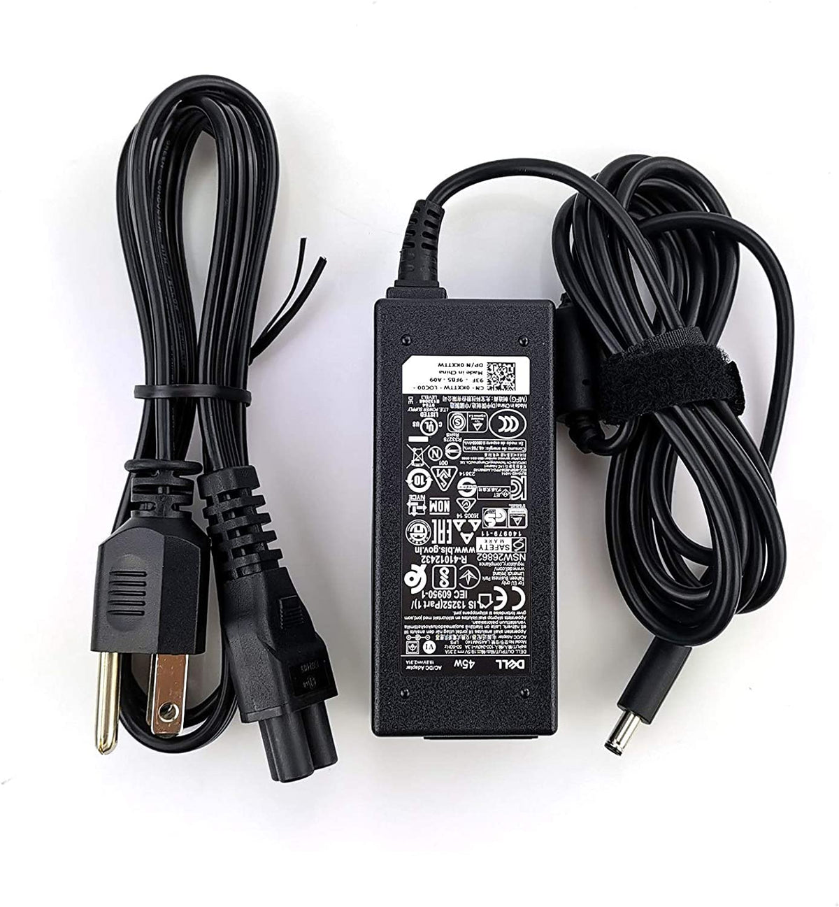 Dell Genuine 45W adapter front view for on-the-go charging.
