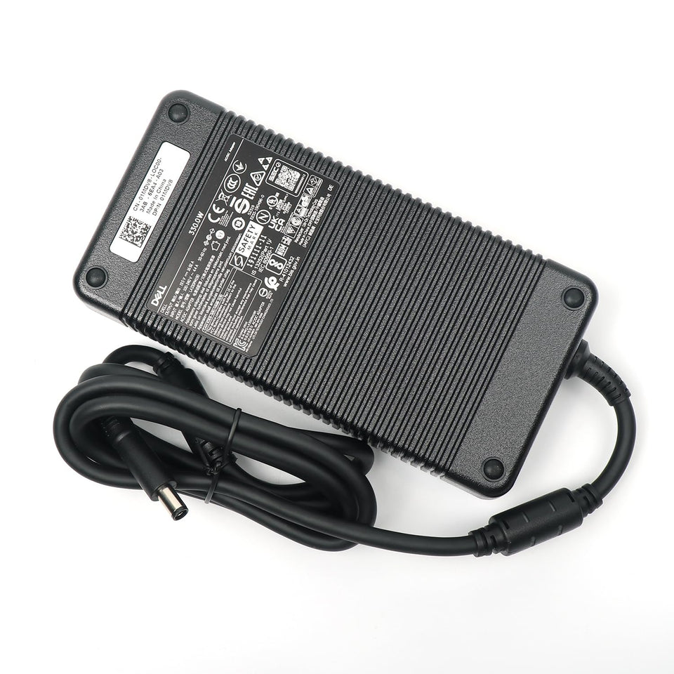 Dell laptop charger front view with 330W barrel tip for reliable power