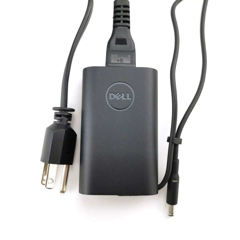 Dell slim 45W laptop charger with power cord for XPS 13, portable use