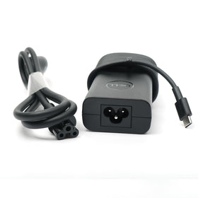 Charger in-use with Latitude 5500 on a desk setup.
