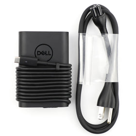 Dell New Genuine 65W USB-C adapter cable closeup, durable connection and reliable power