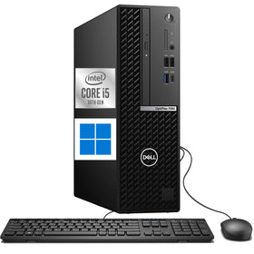 Dell Optiplex 7080 SFF front view, space-saving design for organized small offices