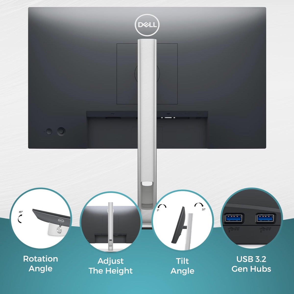 Dell P2222H ComfortView Plus reduces blue light for comfortable long sessions