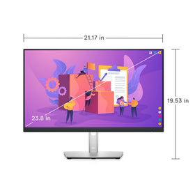 Dell P2422H ports highlight easy device connections and quick setup.