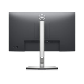 Dell P2422H monitor riser emphasizes cable management and tidy workspace.