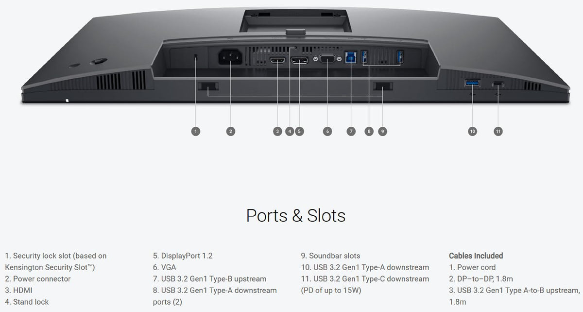 Dell P2425H height-adjust feature supports ergonomic desk setup.