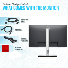 Dell P2425H stand and base included supports flexible, ergonomic desk setup.