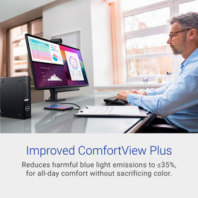 Dell P2725H front view highlighting slim bezels for focused work.